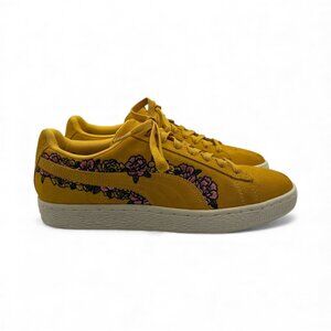 Puma Suede Classic TOL Embroidery Floral Golden Yellow 370245 01 Womens Size 9.5